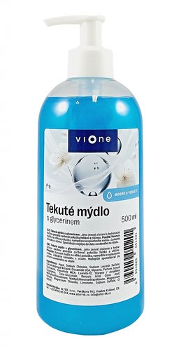 Tekut mdlo VIONE s perlet - modr MOE 500 ml pumpika