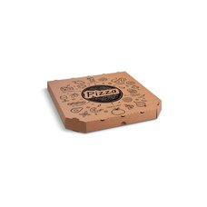 Krabice na pizzu kraft s potiskem 32 x 32 x 3 cm - mikrovlnit lepenka  / 72062